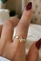 Heliophilia Silver Anillo de Piedra de Circonita en Dorado